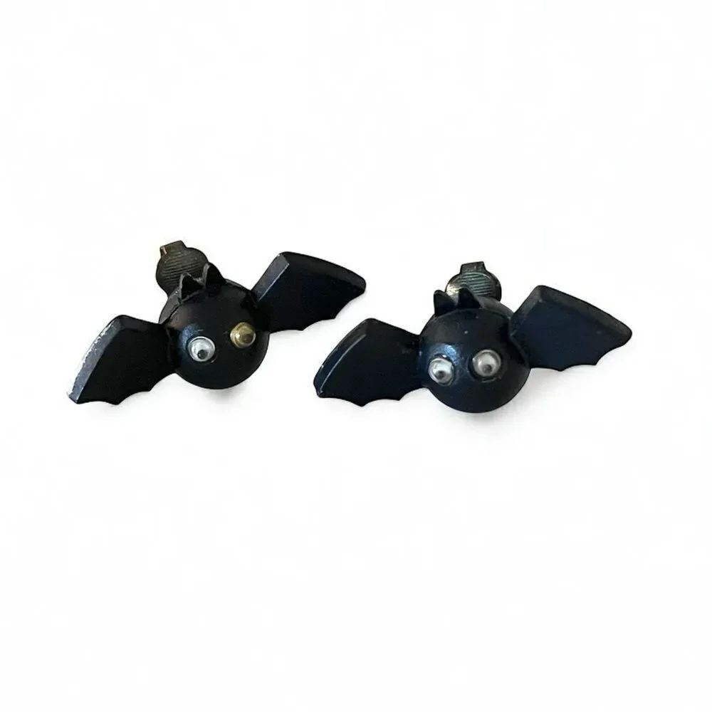 Vintage Bat Clip On Earrings